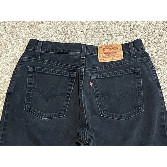 Levi’s 550 Relaxed Fit Tapered Jeans Size 14 MIS S 30x28 Black Denim MADE IN USA - Picture 9 of 10